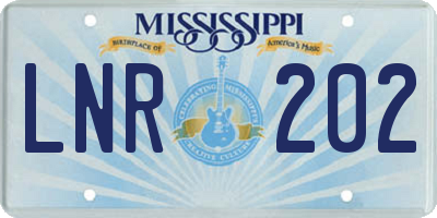 MS license plate LNR202