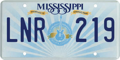 MS license plate LNR219