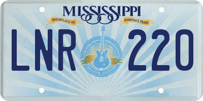 MS license plate LNR220