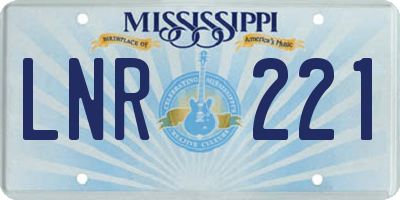 MS license plate LNR221