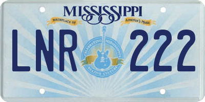 MS license plate LNR222