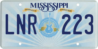 MS license plate LNR223