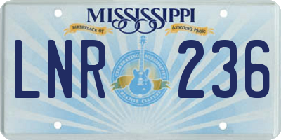MS license plate LNR236