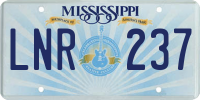 MS license plate LNR237