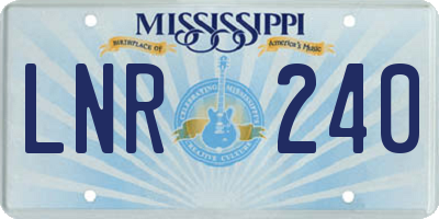 MS license plate LNR240