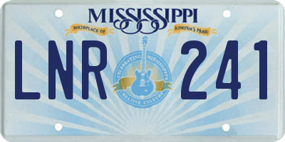 MS license plate LNR241