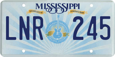 MS license plate LNR245