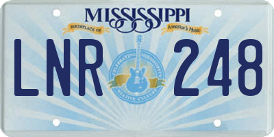 MS license plate LNR248