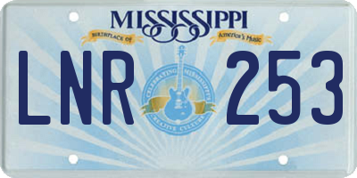 MS license plate LNR253