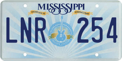 MS license plate LNR254