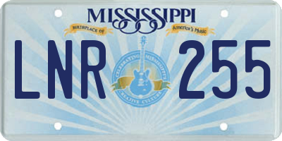 MS license plate LNR255