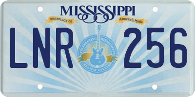 MS license plate LNR256