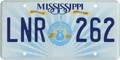 MS license plate LNR262