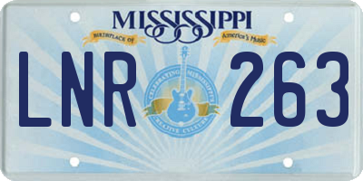 MS license plate LNR263