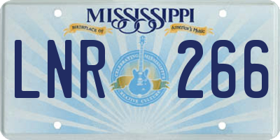 MS license plate LNR266