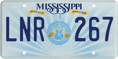 MS license plate LNR267