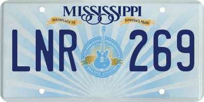 MS license plate LNR269