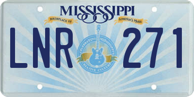 MS license plate LNR271