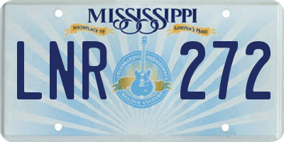 MS license plate LNR272