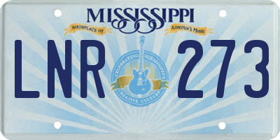 MS license plate LNR273
