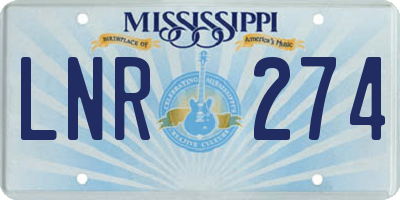 MS license plate LNR274