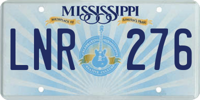 MS license plate LNR276