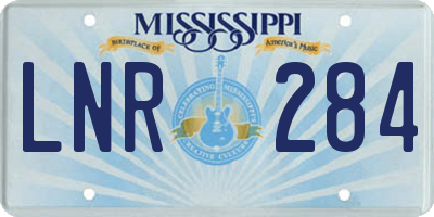 MS license plate LNR284