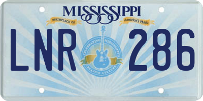 MS license plate LNR286
