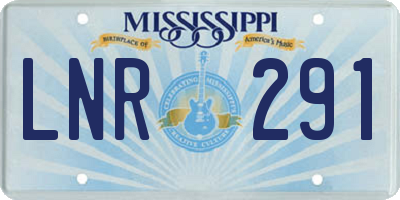 MS license plate LNR291