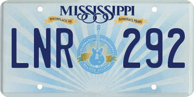 MS license plate LNR292