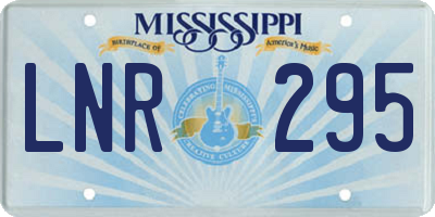 MS license plate LNR295