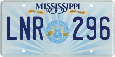 MS license plate LNR296