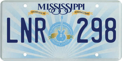 MS license plate LNR298
