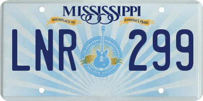 MS license plate LNR299