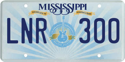 MS license plate LNR300