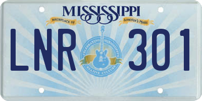 MS license plate LNR301
