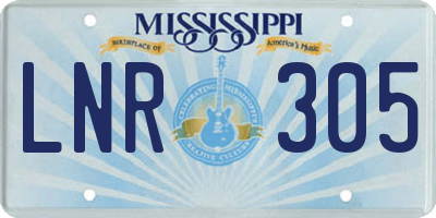 MS license plate LNR305