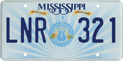 MS license plate LNR321