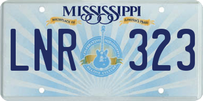 MS license plate LNR323