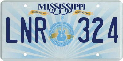 MS license plate LNR324