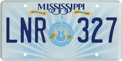 MS license plate LNR327