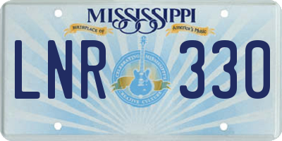 MS license plate LNR330