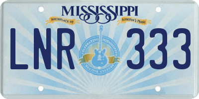 MS license plate LNR333