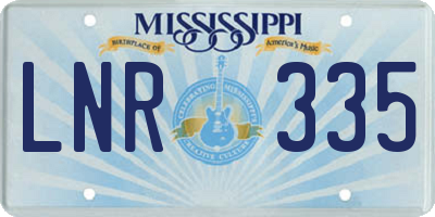 MS license plate LNR335