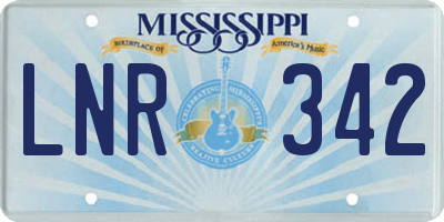 MS license plate LNR342