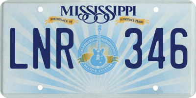 MS license plate LNR346