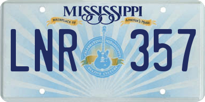 MS license plate LNR357