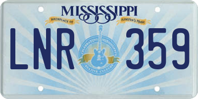 MS license plate LNR359