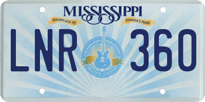 MS license plate LNR360