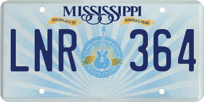 MS license plate LNR364